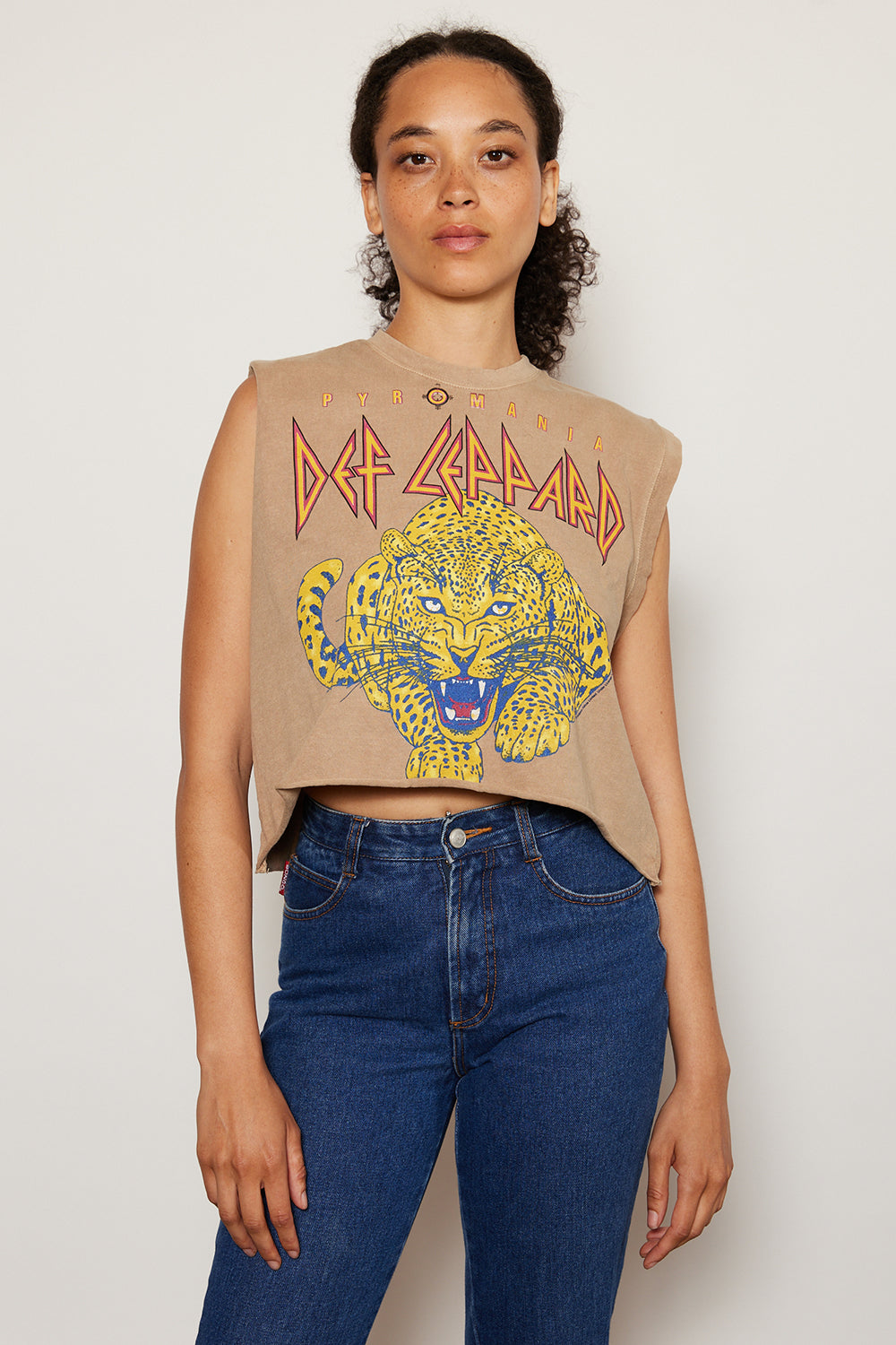 DEF LEPPARD PYROMANIA TANK-BROWN - Kingfisher Road - Online Boutique