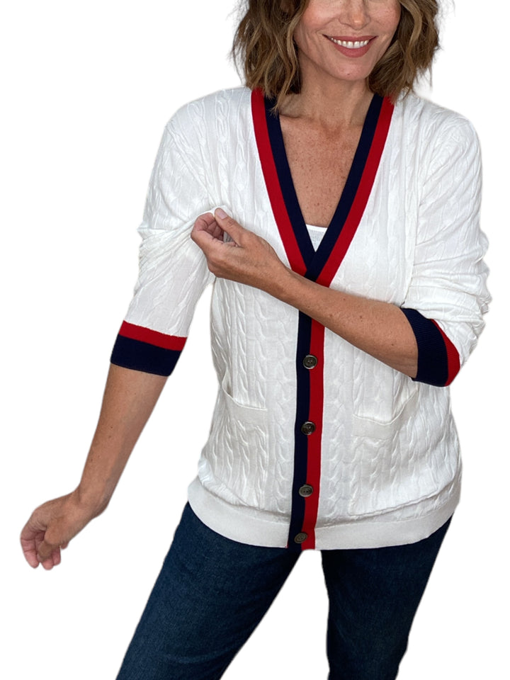 CARDIGAN LONG SWEATER-WHITE - Kingfisher Road - Online Boutique