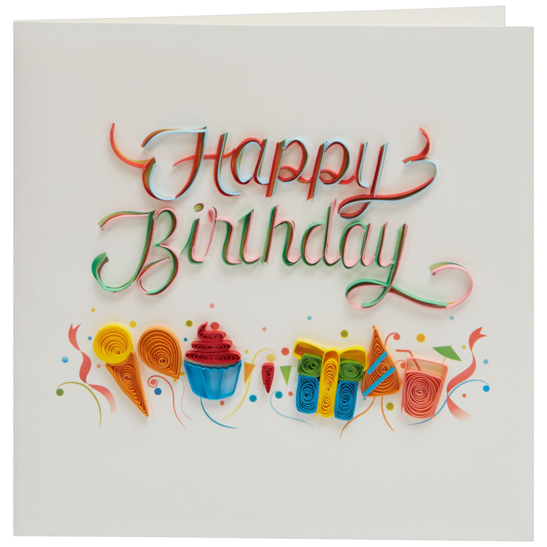 BIRTHDAY CONFETTI QUILLING CARD - Kingfisher Road - Online Boutique