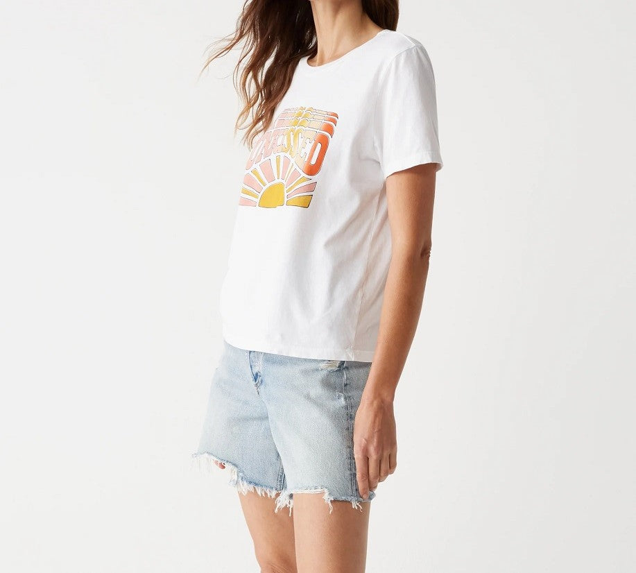 SUNKISSED GRAPHIC CREW NECK TEE-WHITE - Kingfisher Road - Online Boutique