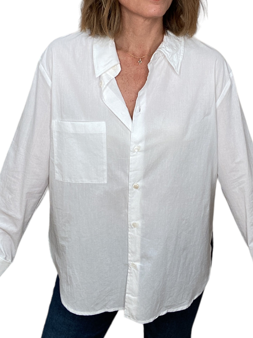 OVERSIZED BUTTON DOWN-WHITE - Kingfisher Road - Online Boutique