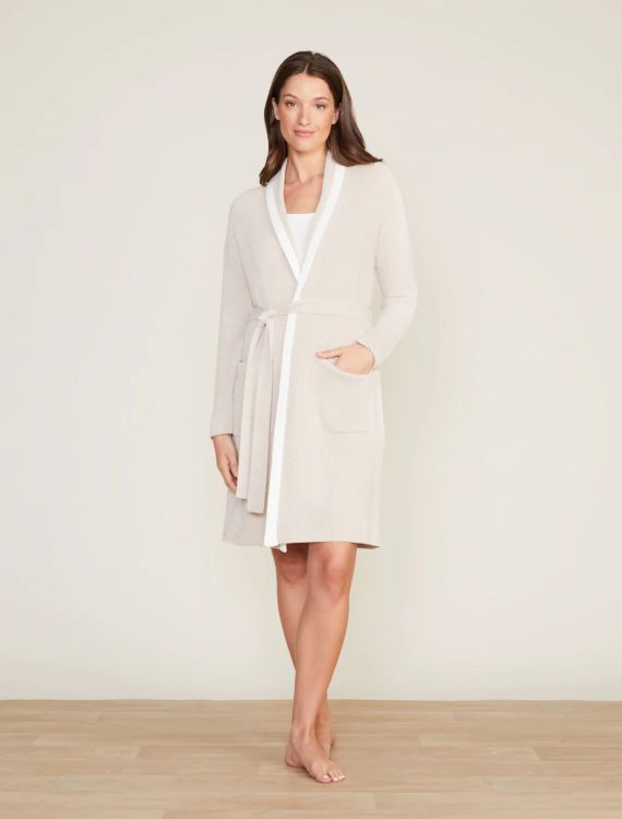 CCUL TIPPED RIBBED SHORT ROBE-PEARL/STONE - Kingfisher Road - Online Boutique