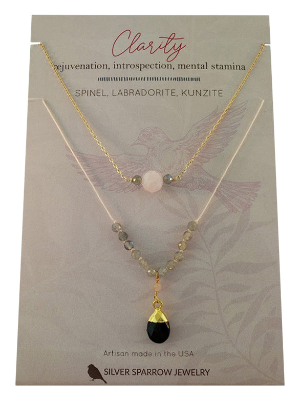 DROP DUO GEMSTONE NECKLACE - Kingfisher Road - Online Boutique