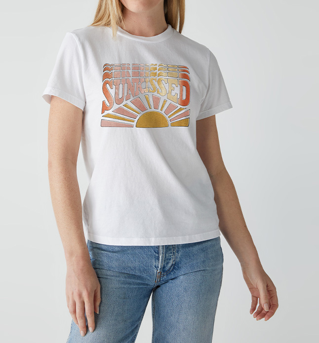 SUNKISSED GRAPHIC CREW NECK TEE-WHITE - Kingfisher Road - Online Boutique