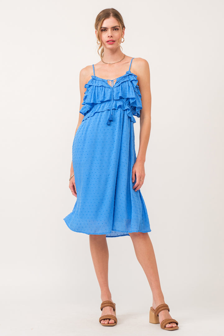VALENTINA FRILLED DRESS-BLUE STAR - Kingfisher Road - Online Boutique
