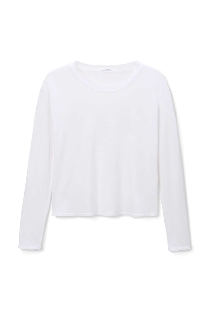 AXEL LONG SLEEVE CREW TEE-WHITE - Kingfisher Road - Online Boutique