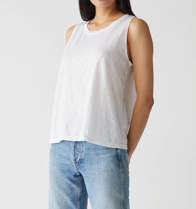 PICO WIDE CREW NECK TANK-WHITE - Kingfisher Road - Online Boutique