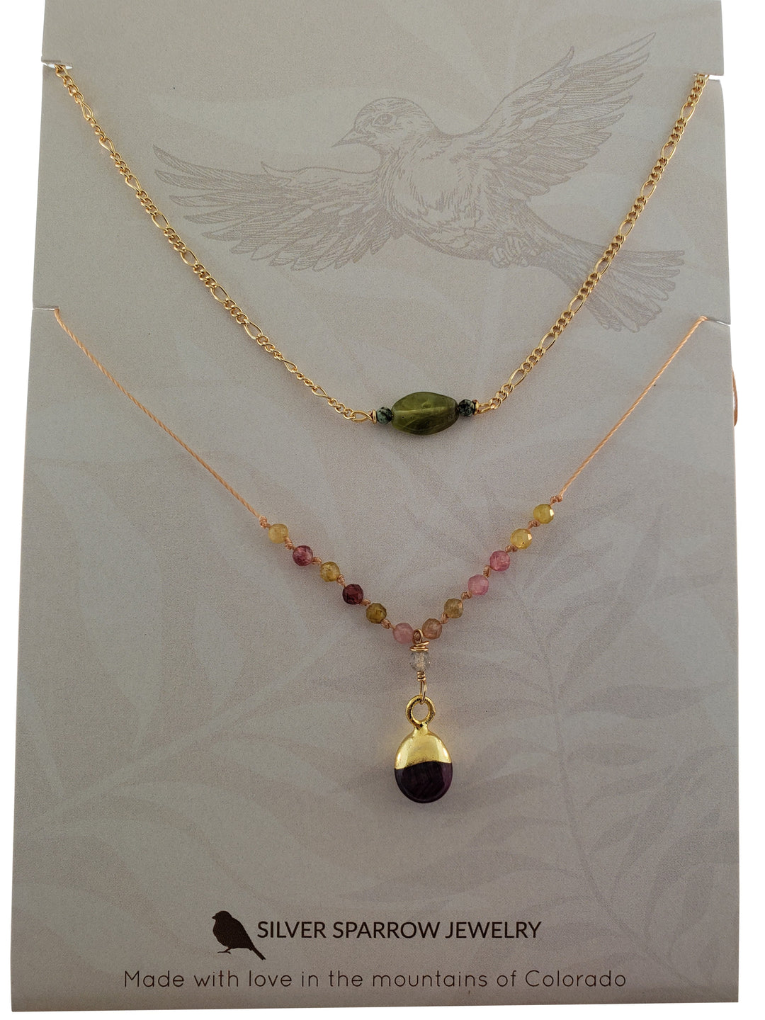 DROP DUO GEMSTONE NECKLACE - Kingfisher Road - Online Boutique