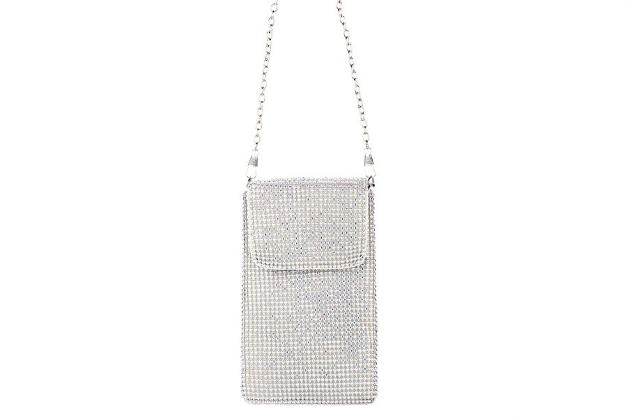 RHINESTONE CROSSBODY BAG - Black