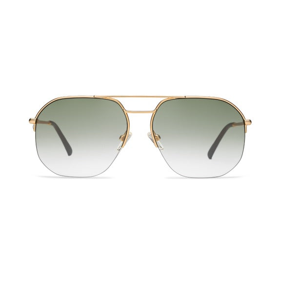 Gradient Tint Half Tint Sunglasses MUSE READERS-GOLD GREEN