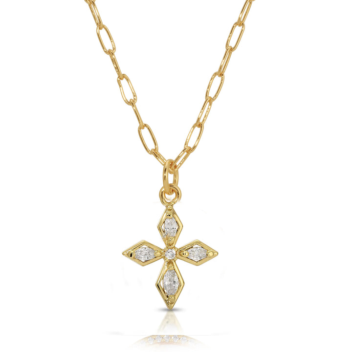 DUCHESS CROSS NECKLACE-GOLD - Kingfisher Road - Online Boutique