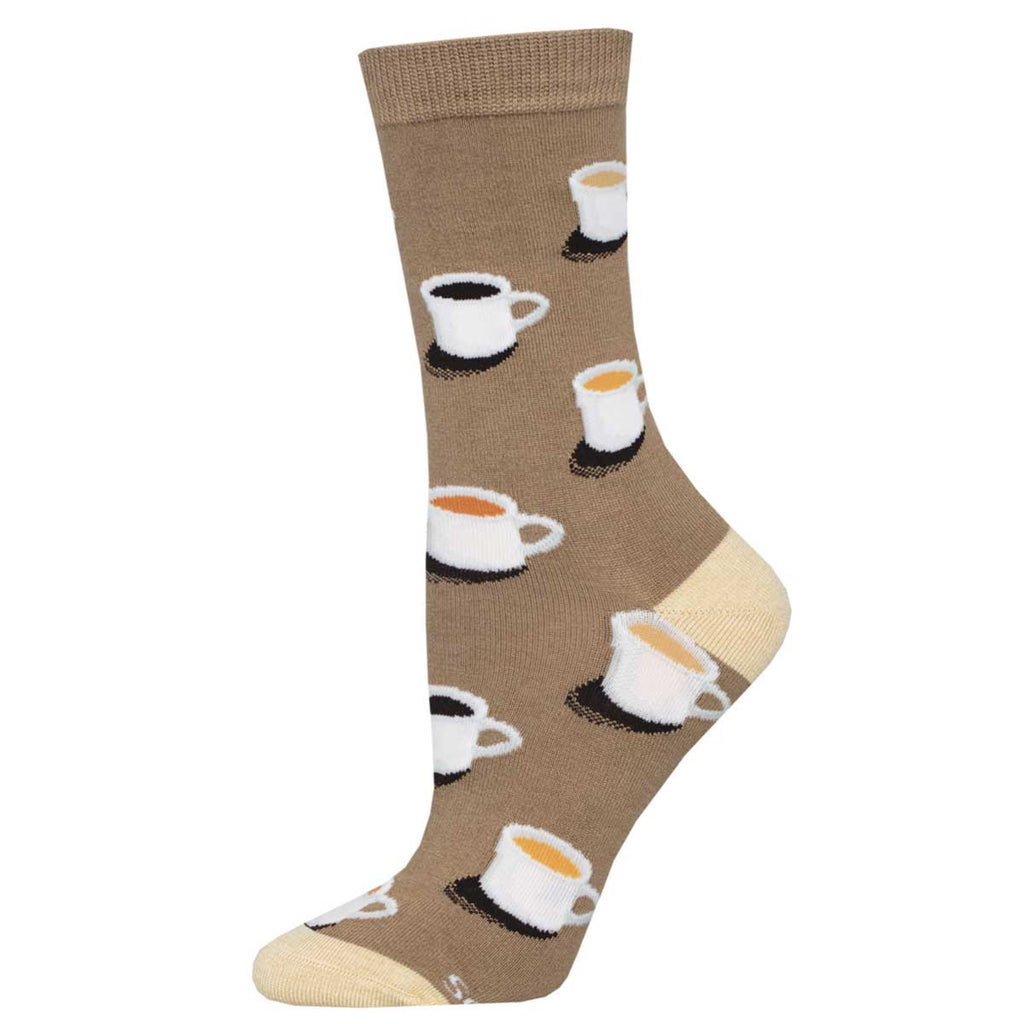 BAMBOO CUP OF JOE CREW SOCK-BROWN - Kingfisher Road - Online Boutique