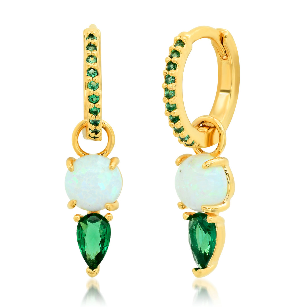 OPAL AND EMERALD DANGLE HUGGIES - Kingfisher Road - Online Boutique