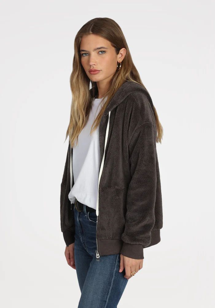 DOUBLE ZIP BOMBER - CHARCOAL - Kingfisher Road - Online Boutique
