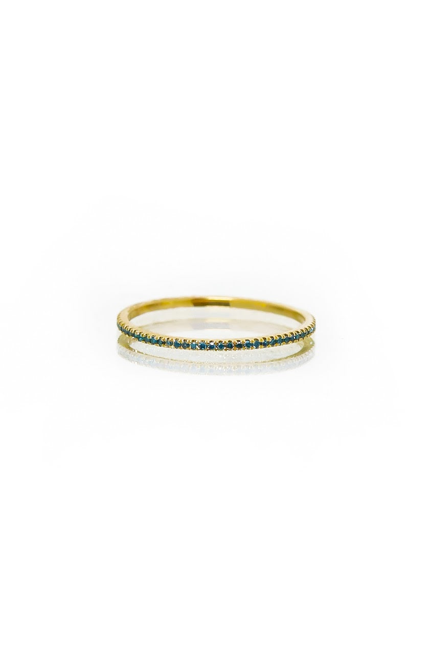 .13ct./YELLOW GOLD  BLUE DIAMOND ETERNITY BAND - Kingfisher Road - Online Boutique