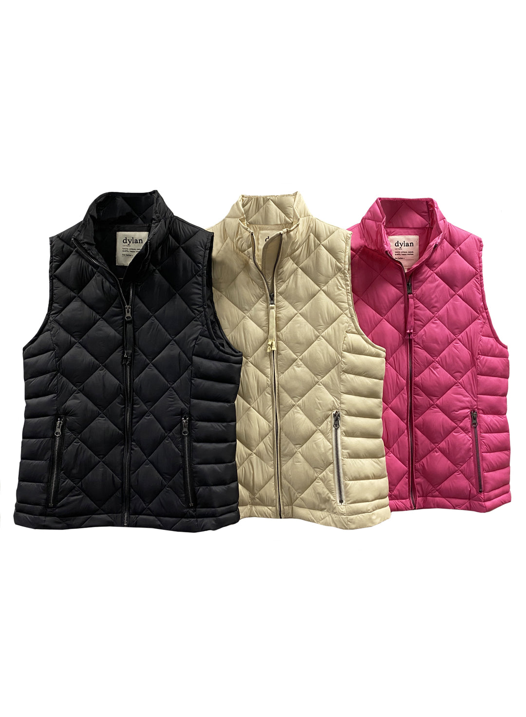 FITTED ZIP VEST WITH ZIPPER AND POCKETS - BRIGHT ROSE - Kingfisher Road - Online Boutique