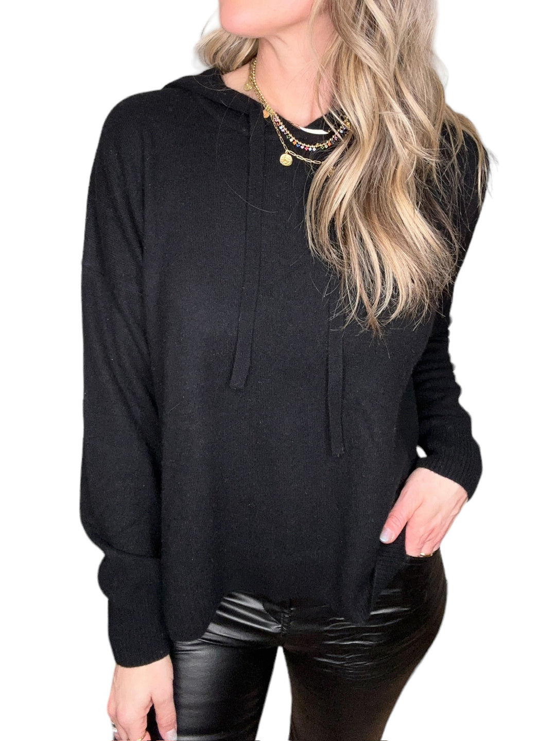 CASHMERE HOODIE-BLACK - Kingfisher Road - Online Boutique