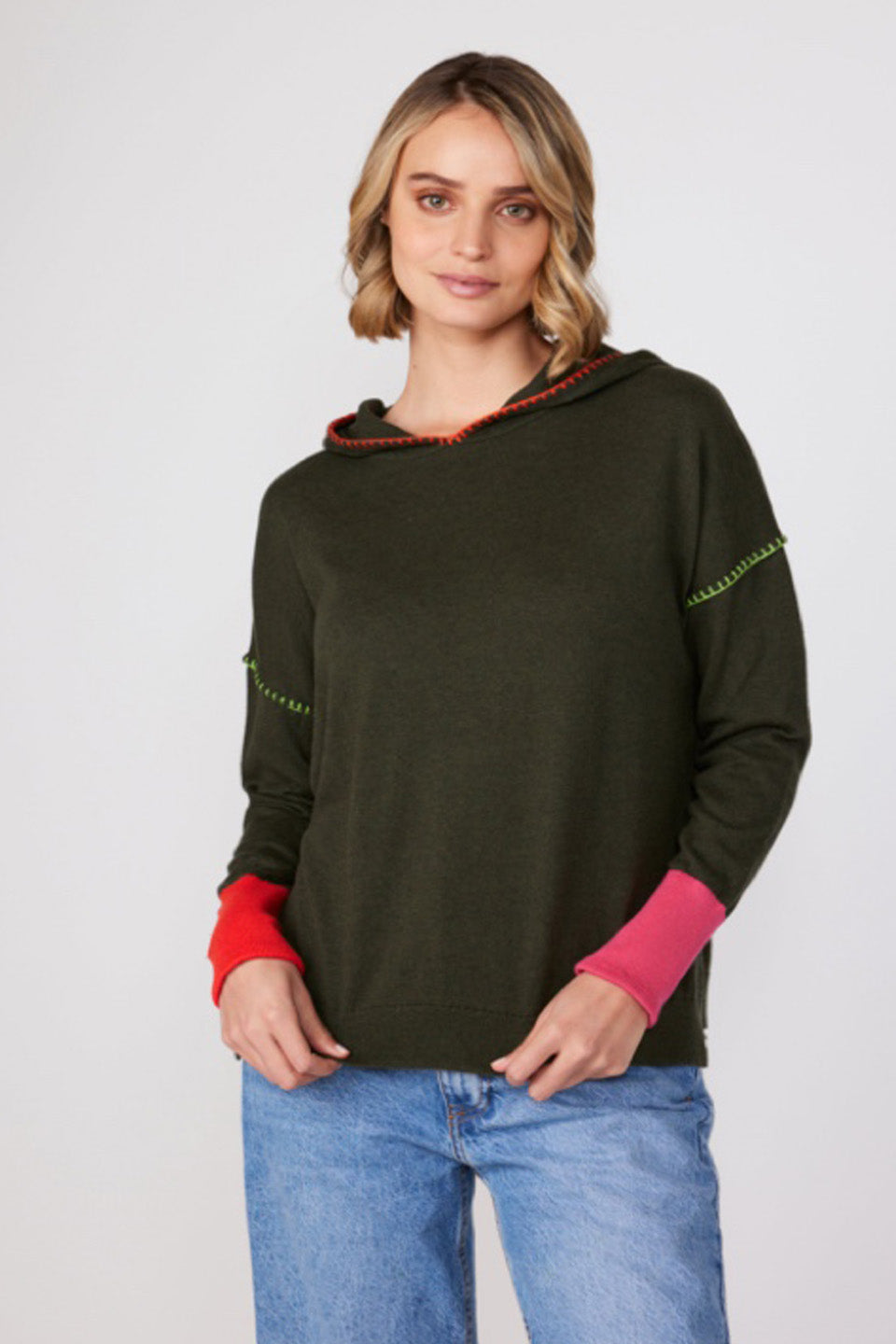 WHIPSTITCH HOODIE - MILITARY - Kingfisher Road - Online Boutique