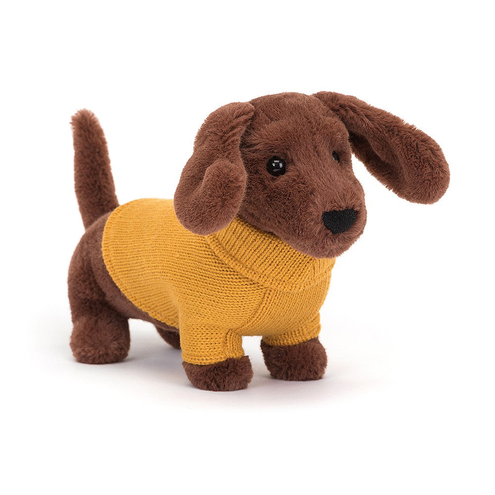 SWEATER SAUSAGE DOG YELLOW Kingfisher Road Online Boutique