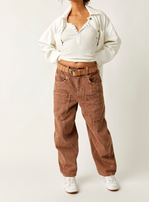 NEW SCHOOL RELAXED JEAN-WARM BROWN - Kingfisher Road - Online Boutique