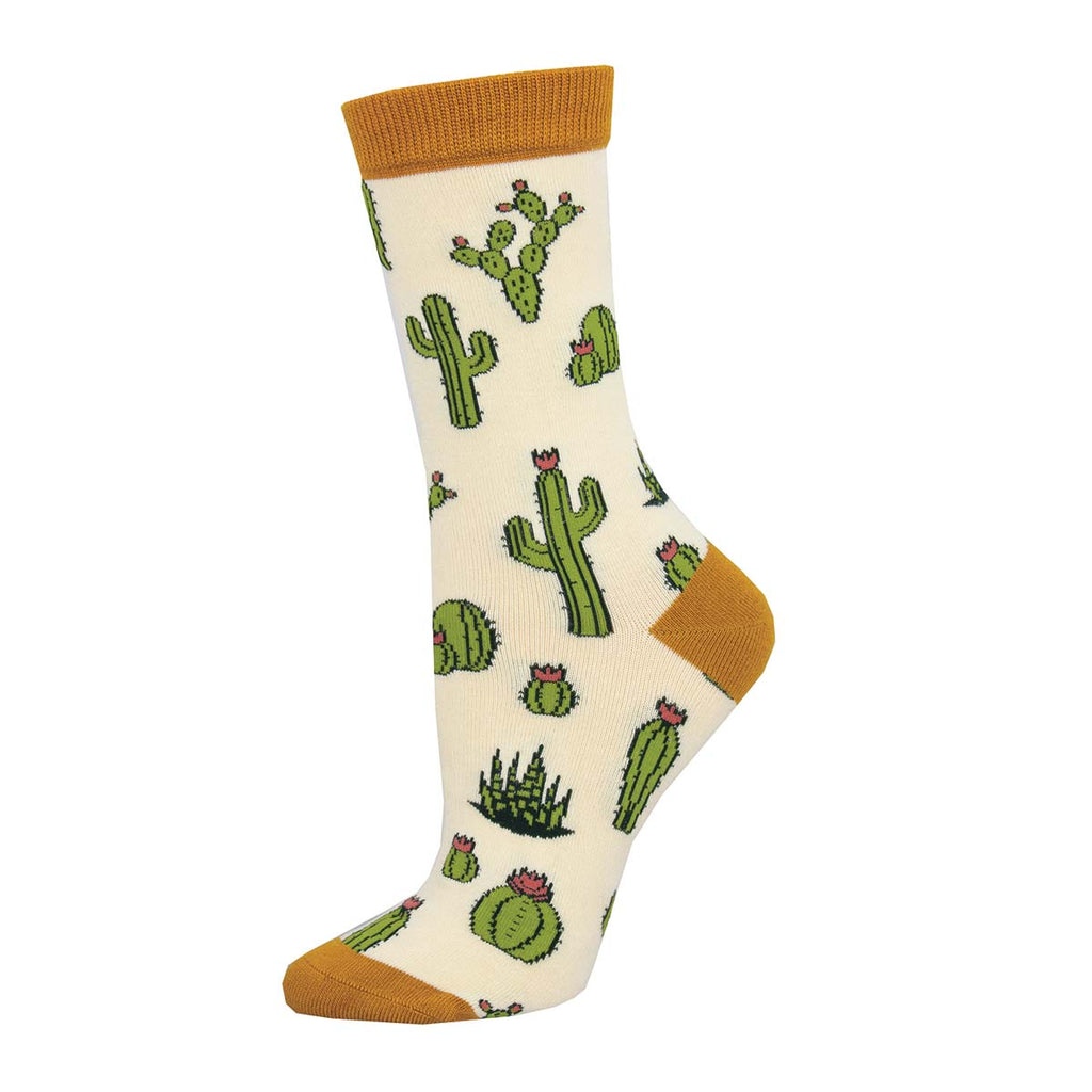 BAMBOO KING CACTUS CREW SOCK-IVORY - Kingfisher Road - Online Boutique