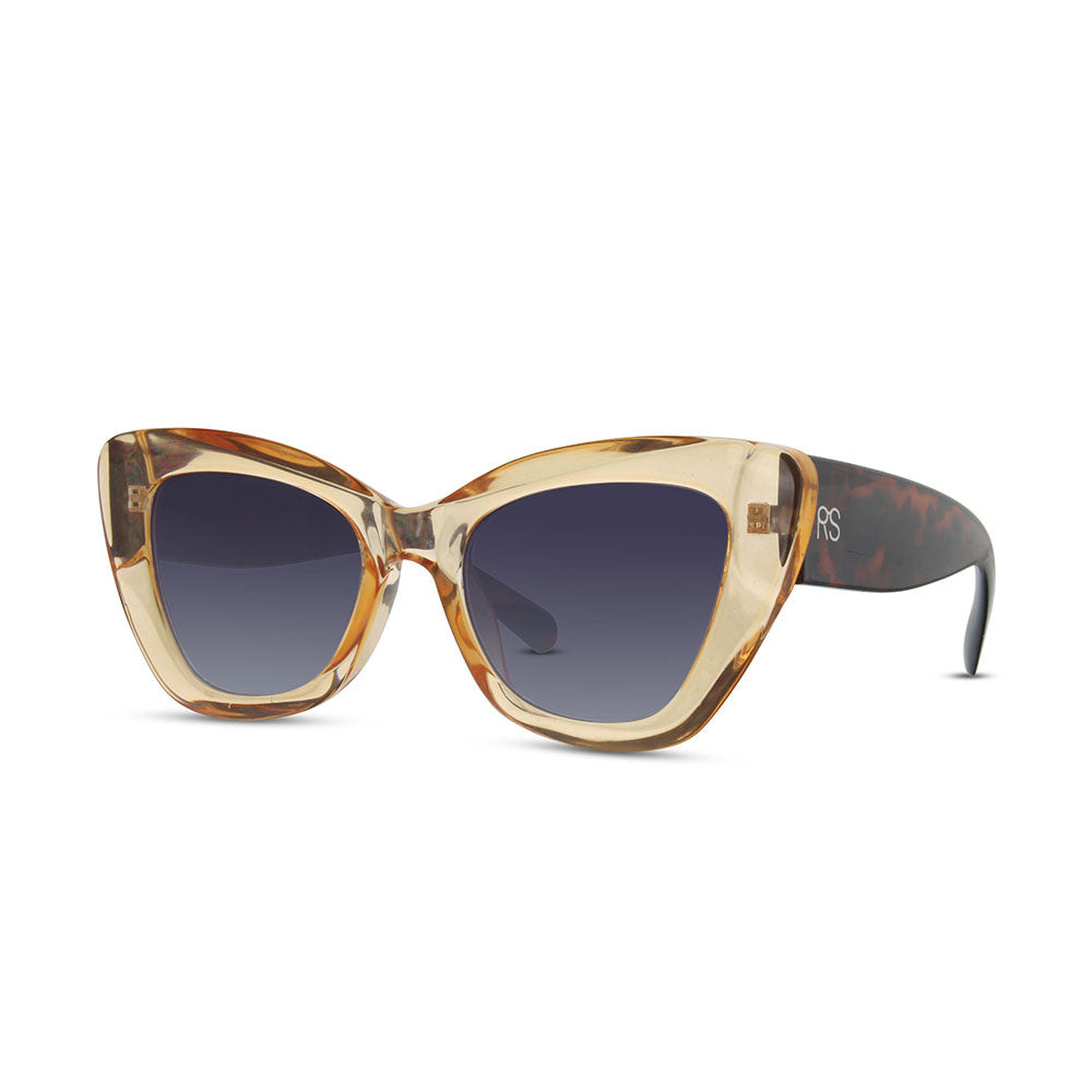 OVERSIZED CAT EYE SUNGLASSES-CLEAR AMBER/TORTOISE – Kingfisher Road