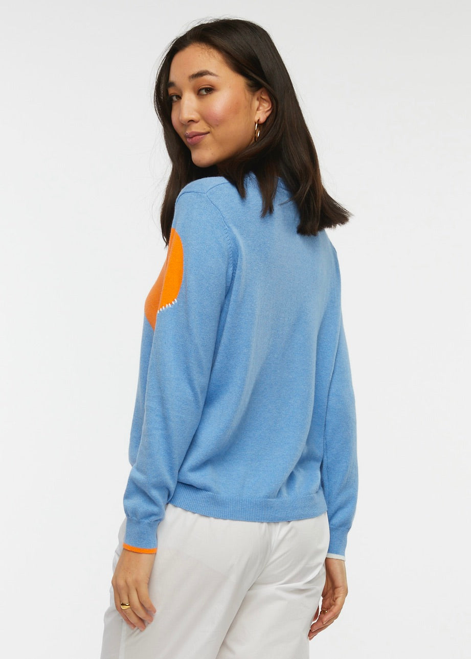 LOVE PATCH SWEATER-CHAMBRAY - Kingfisher Road - Online Boutique