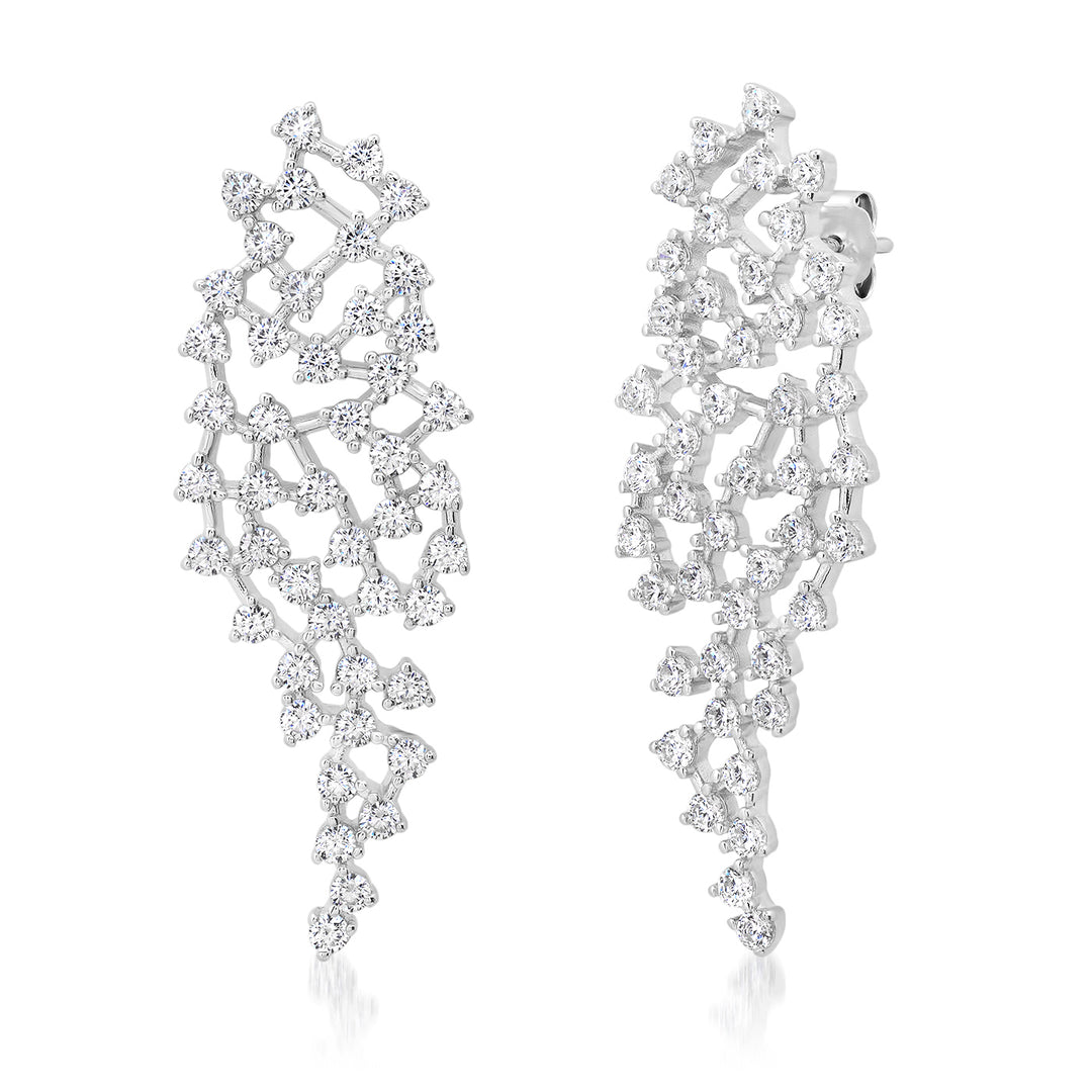 LACEY CZ CASCADING EARRINGS-CLEAR - Kingfisher Road - Online Boutique
