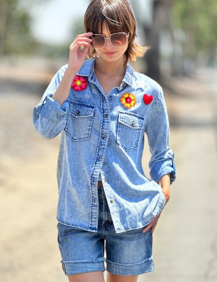BIRDS OF A FEATHER SHIRT-DENIM - Kingfisher Road - Online Boutique