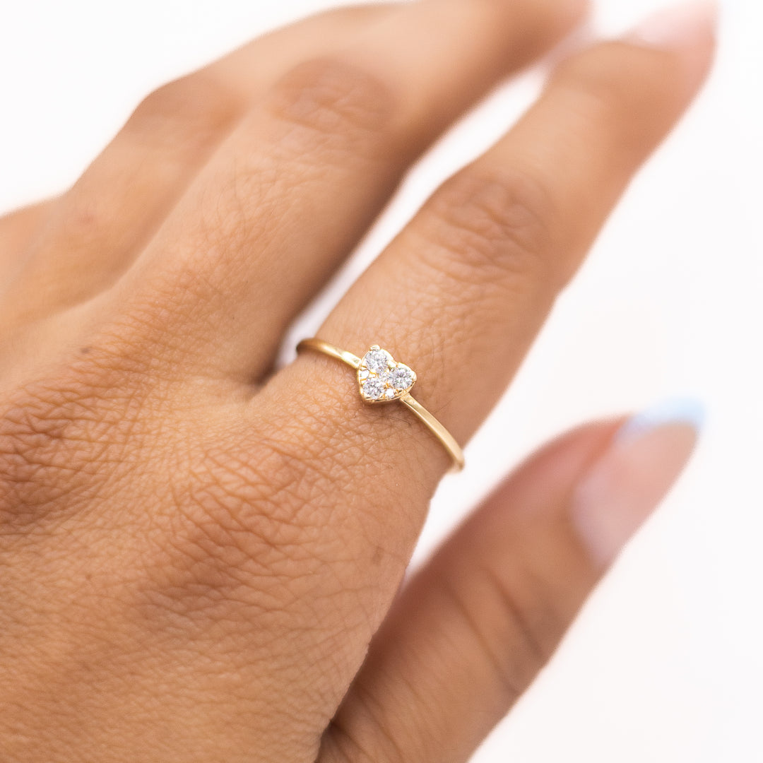 .13ct 14K YG HEART DIAMOND  RING-7.5 - Kingfisher Road - Online Boutique