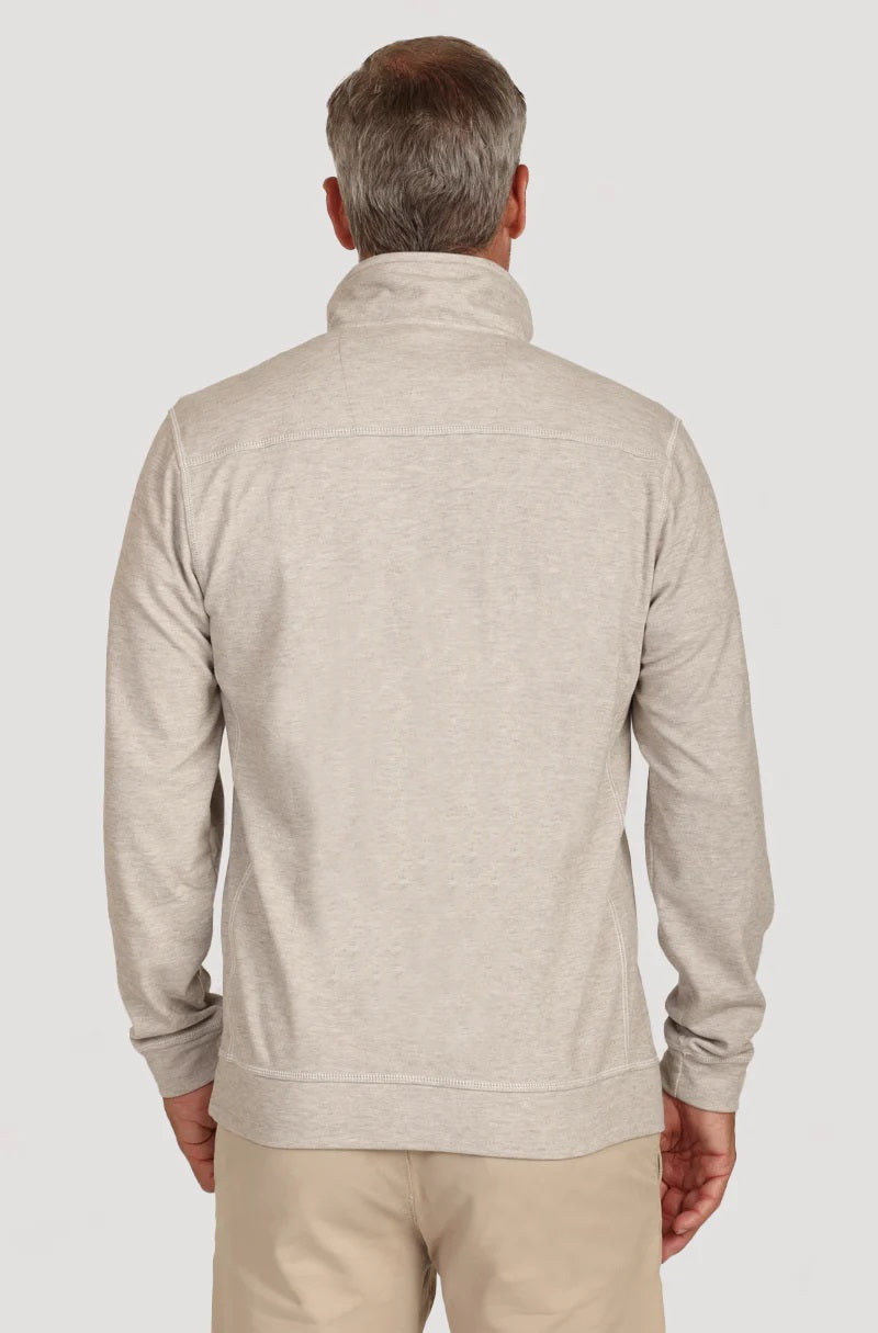1/4 ZIP PULLOVER WITH CONTRAST - OATMEAL - Kingfisher Road - Online Boutique