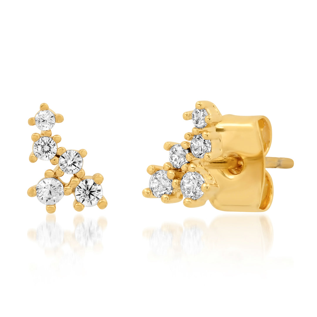 CLUSTER CZ STUDS-GOLD - Kingfisher Road - Online Boutique