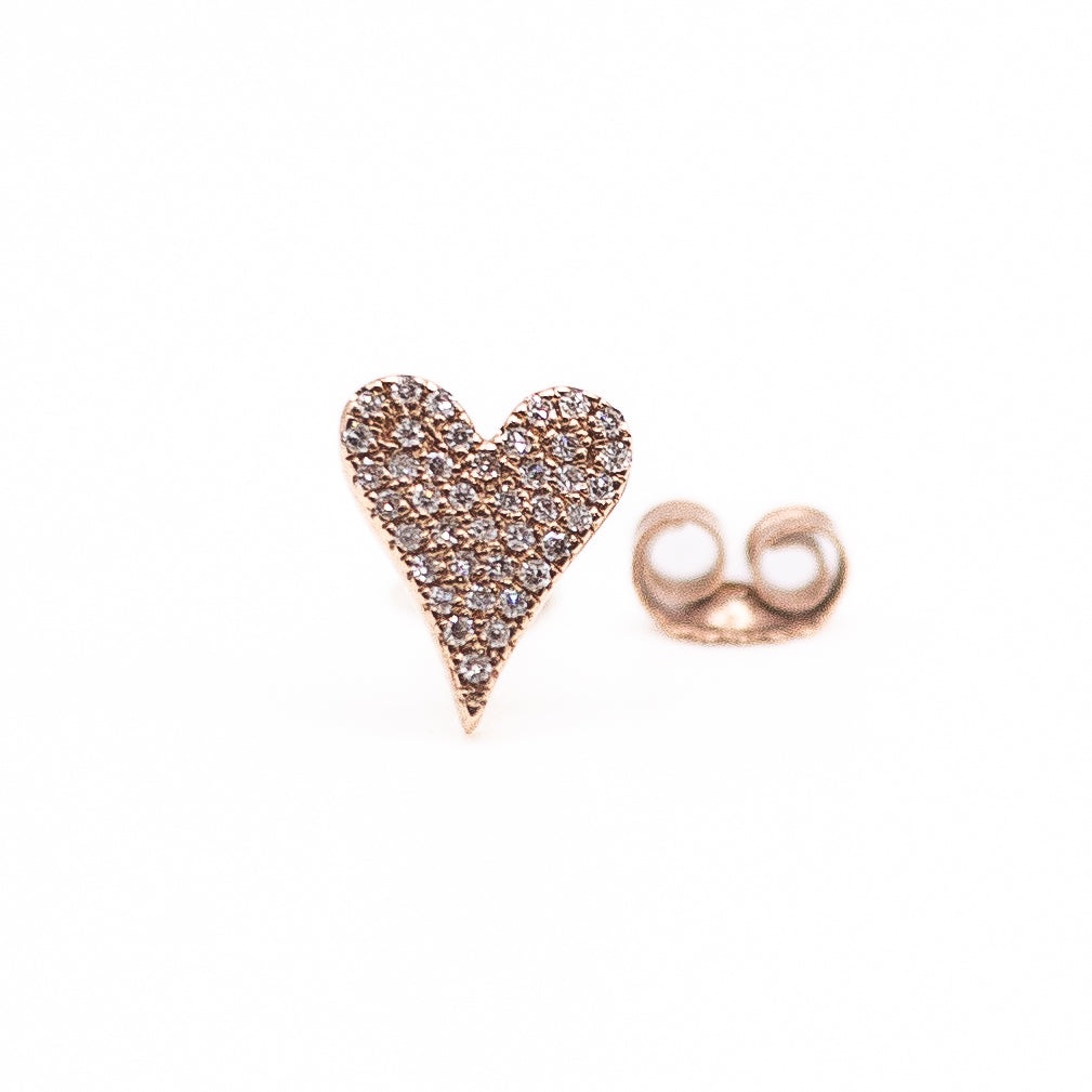 .07ct 14K ROSE GOLD DIAMOND POINTED HEART STUD - Kingfisher Road - Online Boutique