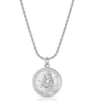 SAINT ANTHONY NECKLACE-SILVER - Kingfisher Road - Online Boutique
