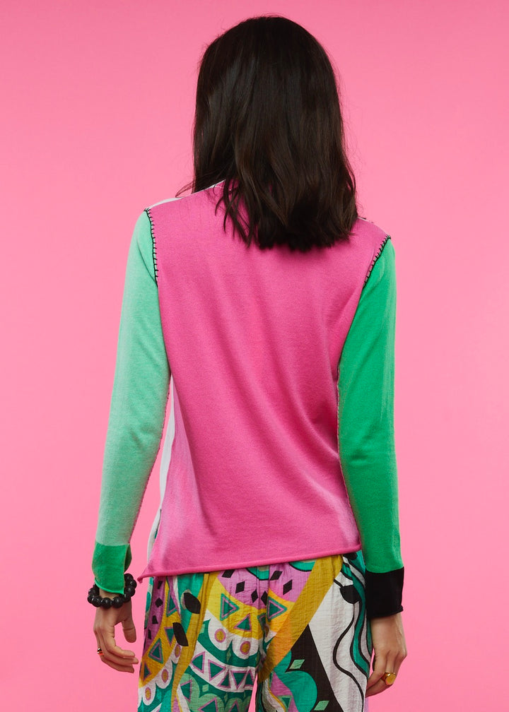 COLOUR BLOCK SWEATER-WHITE - Kingfisher Road - Online Boutique