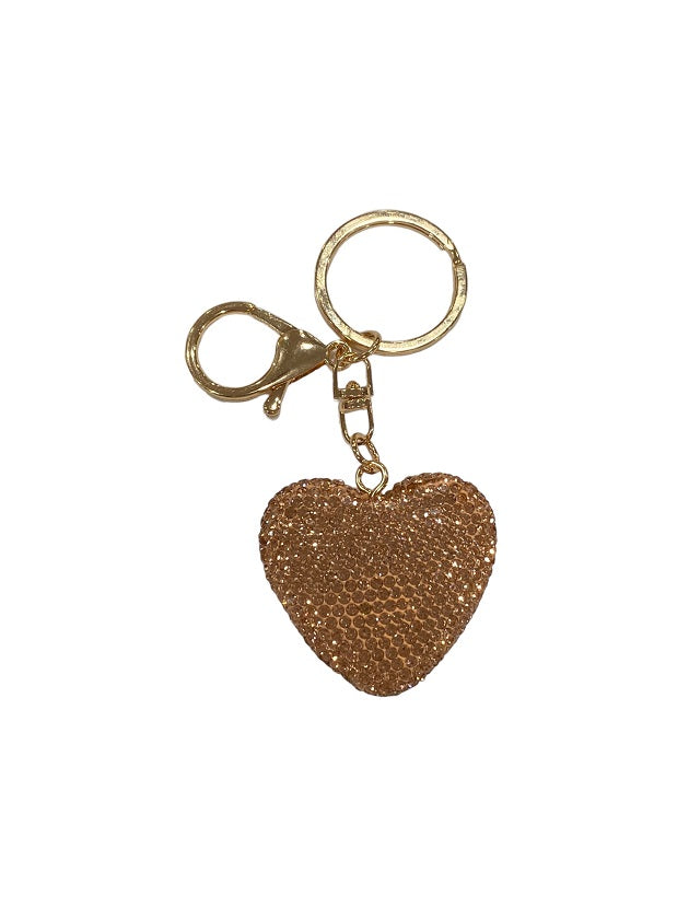 CHAMPAGNE CRYSTAL HEART KEYCHAIN - Kingfisher Road - Online Boutique