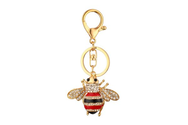 RED BEE RHINESTONE KEYCHAIN - Kingfisher Road - Online Boutique
