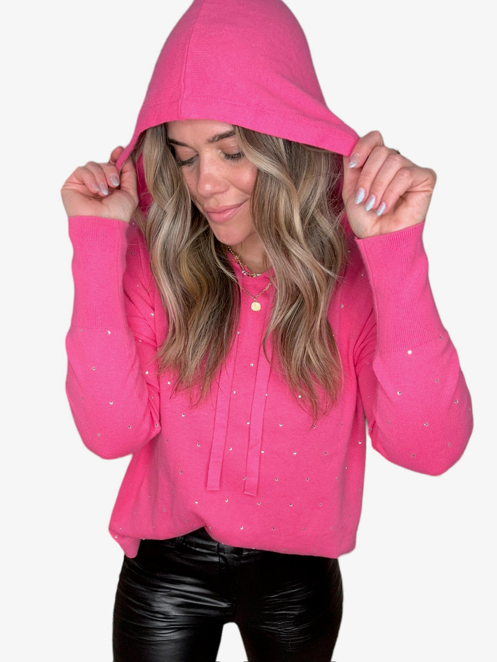 HOODIE WITH STONE ACCENTS-PETUNIA - Kingfisher Road - Online Boutique