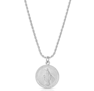 MIRACULOUS MEDAL NECKLACE-STERLING SILVER - Kingfisher Road - Online Boutique