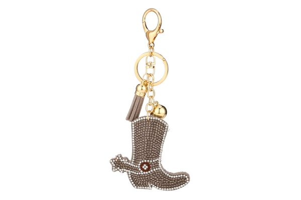 GRAY COWGIRL BOOTS KEYCHAIN - Kingfisher Road - Online Boutique