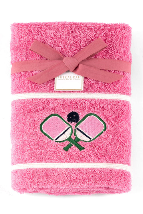 PICKLEBALL PADDLES HAND TOWEL-PINK - Kingfisher Road - Online Boutique
