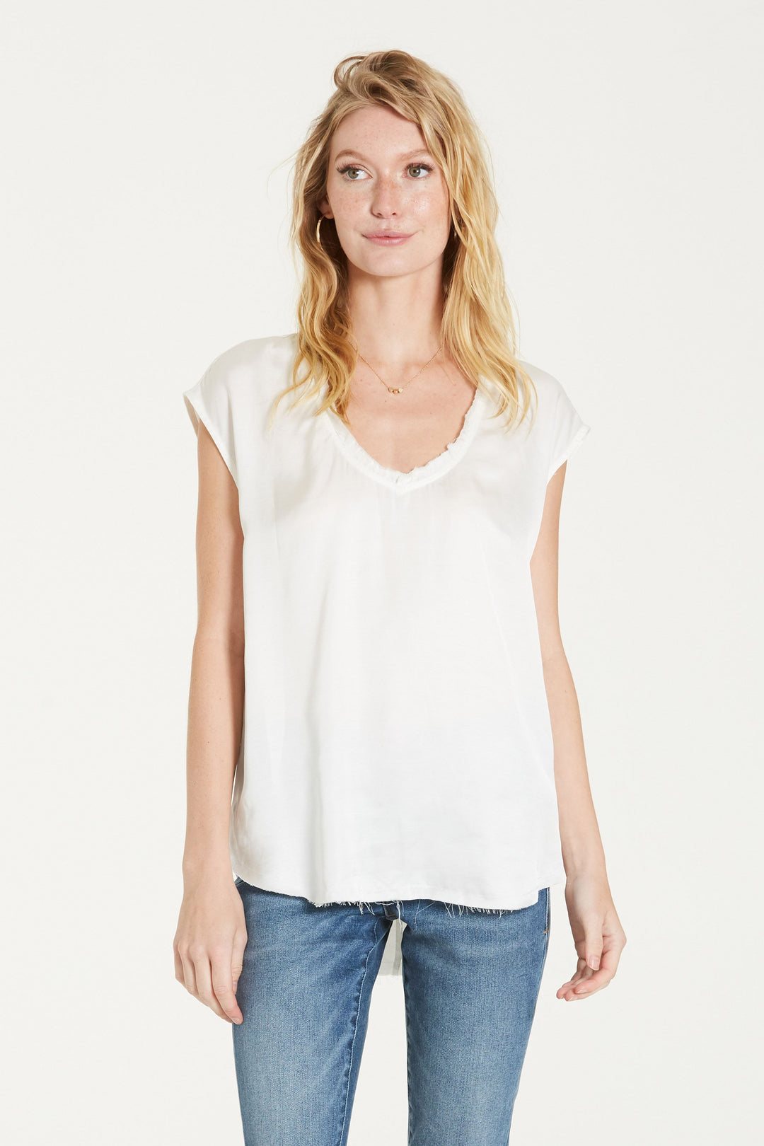 YANIS SILKY TOP - WHITE - Kingfisher Road - Online Boutique