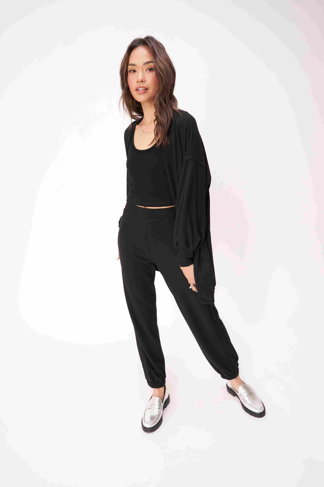 JUST RELAX COZY SEAMED JOGGER-BLACK - Kingfisher Road - Online Boutique