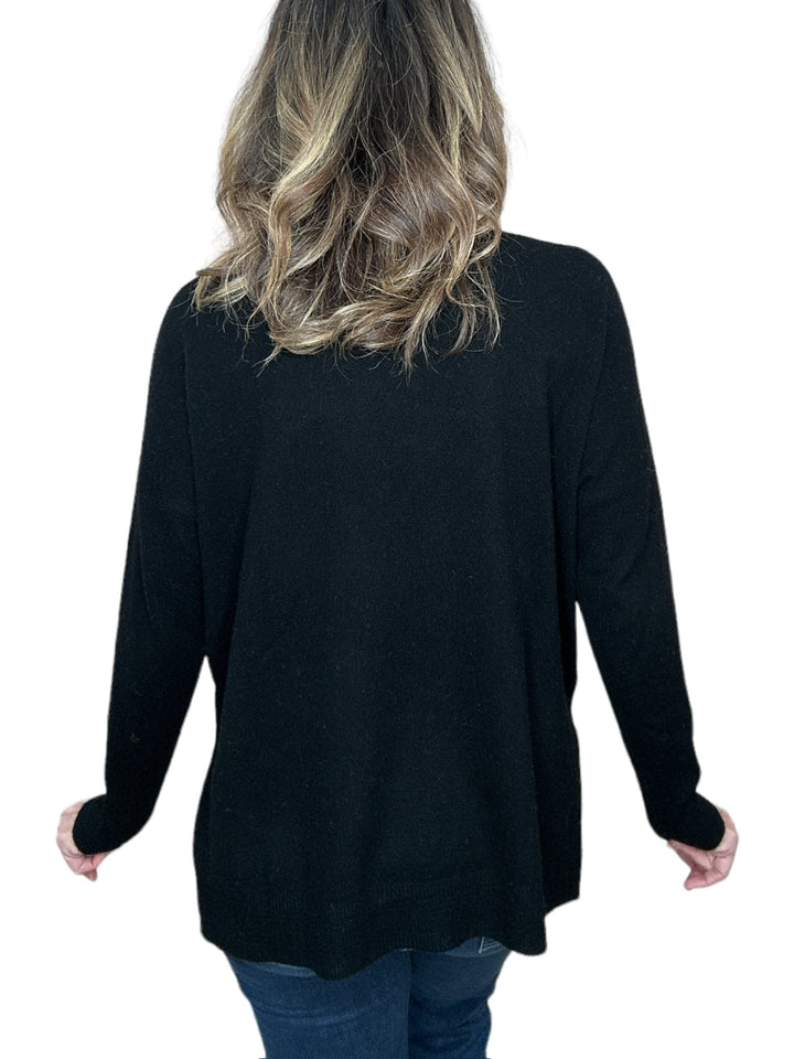 MARINA DOUBLE V SWEATER - BLACK - Kingfisher Road - Online Boutique