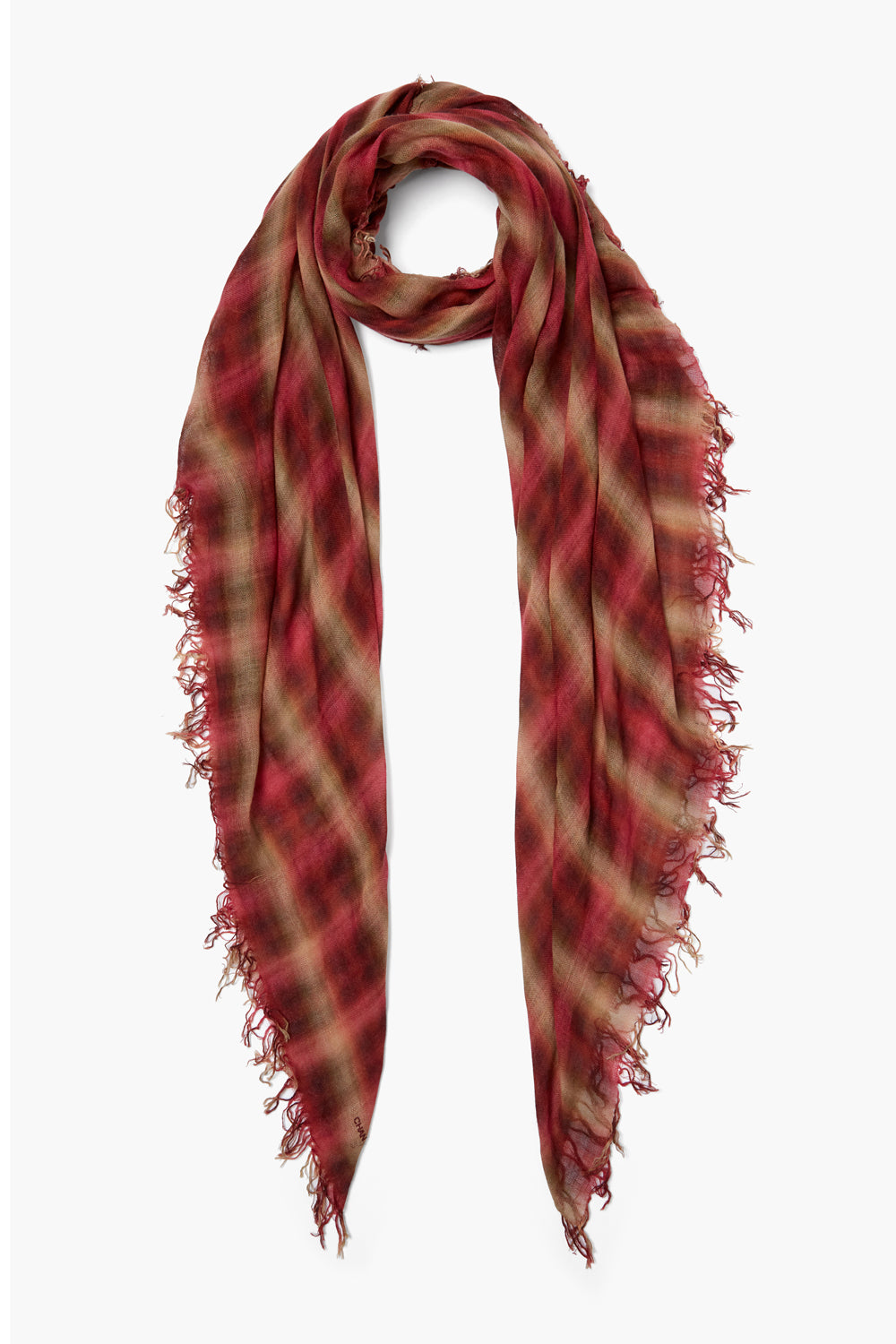 CASHMERE SILK PLAID SCARF-SAVVY RED - Kingfisher Road - Online Boutique