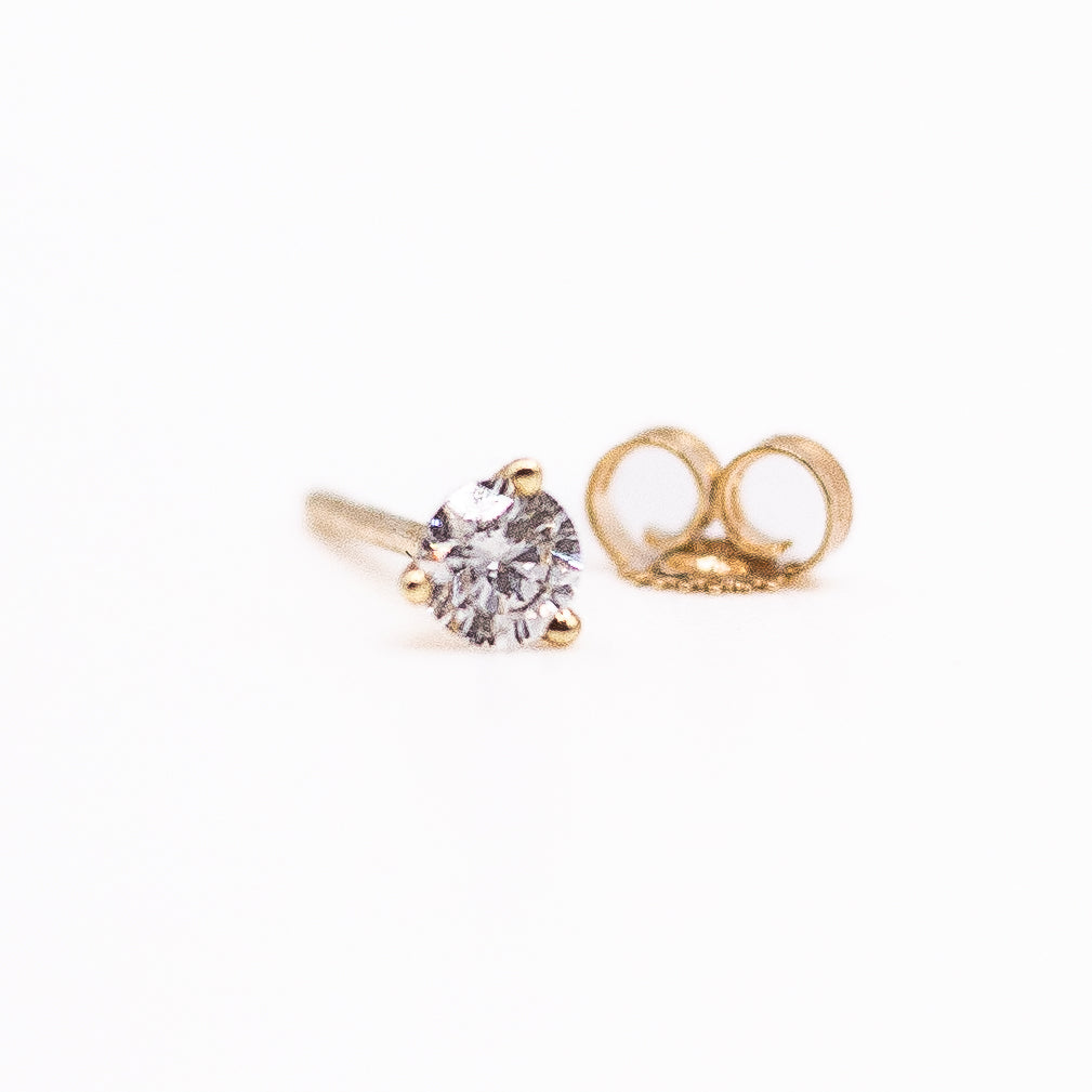 .195ct 14K YG DIAMOND SOLITAIRE STUD - Kingfisher Road - Online Boutique