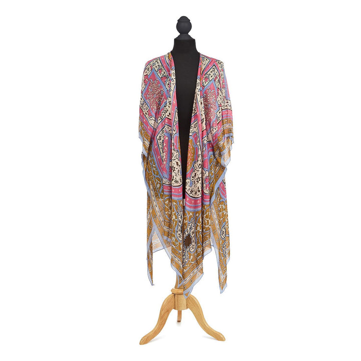 LONG KIMONO-INDIAN SUMMER PINK - Kingfisher Road - Online Boutique