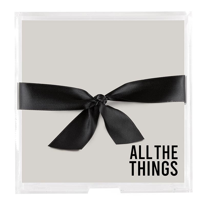 ALL THE THINGS SQUARE ACRYLIC NOTEPAPER TRAY - Kingfisher Road - Online Boutique