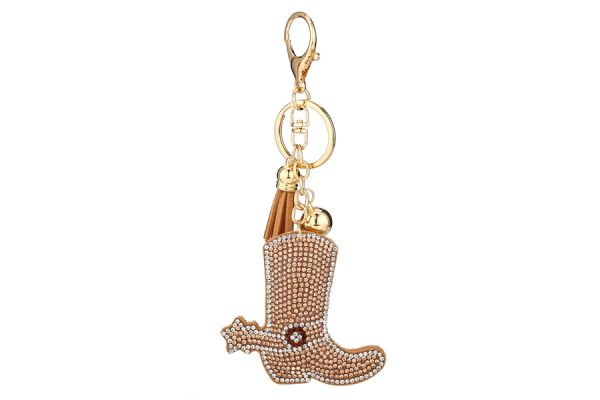 CHAMPAGNE COWGIRL BOOTS KEYCHAIN - Kingfisher Road - Online Boutique