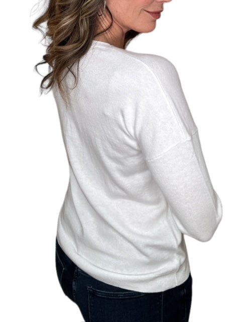 PEACE CREW SWEATER-WHITE - Kingfisher Road - Online Boutique